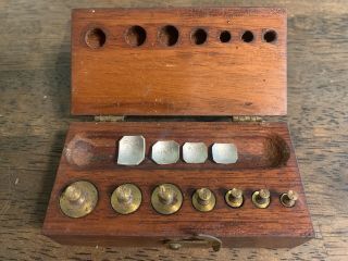 Vintage Christian Becker Scale Calibration Weights W/wood Case