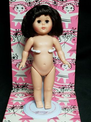 Vintage 1988 Ginny Vogue 8 Inch Doll Nude Short Hair Brunette Dress Me Doll