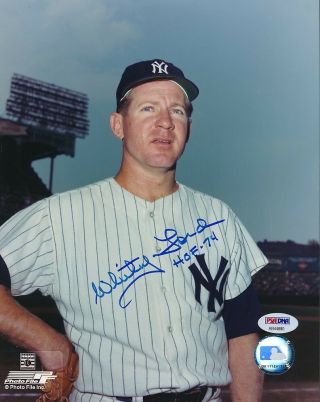 Whitey Ford Yankees Signed 8x10 Photo Autograph Auto Psa/dna Ab44880