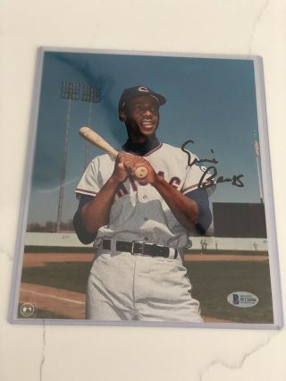Ernie Banks Autograph 8x10 Photo - Beckett Chicago Cubs
