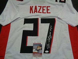 Damontae Kazee Atlanta Falcons Autographed Signed White Style Jersey w - JSA 2