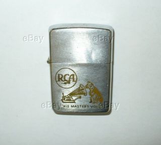 Vintage Zippo Cigarette Lighter Rca His Masters Voice 1962 Advertising Pocket Us