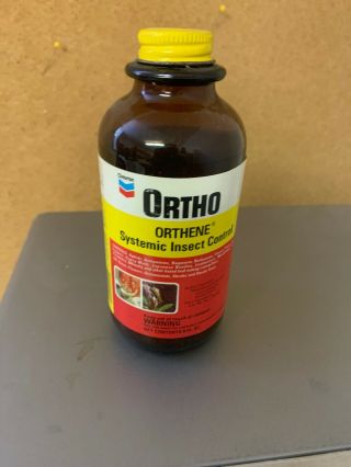 Vintage Glass Bottle Chevron Ortho Orthene Systemic Insect Control Full