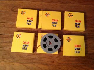 Vintage 6 Amateur 8mm Film Home Movies 1960s (vacations) In Boxes -
