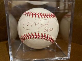 Orioles Hall Of Famer Cal Ripken Jr Signed Baseball With 2632 - Jsa Authentic
