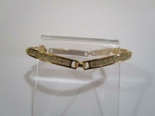 Vintage Christian Dior Crystal Clear Rhinestone Link Bracelet