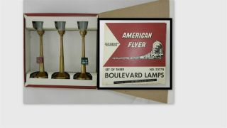 Vintage American Flyer S 23778 Boulevard Lamps Set Of 3 Gold F01