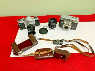 Vintage 2 Cameras And Accessories Lott Pentax/kodak