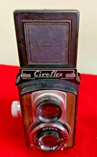 Vintage 1930s Ciro - Flex Camera Rapax Wollensak Twin Lens 85mm F/3.  5 Anastigmatic