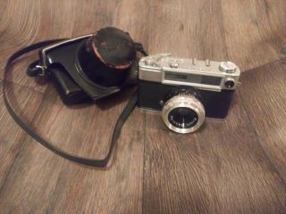 Yashica Minister - D,  35mm Film Rangefinder,  45mm F2.  8 Lens W/ Case Cover