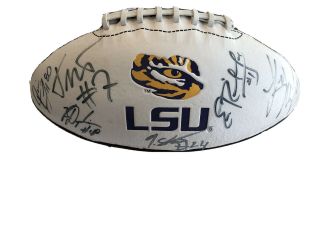 2011 Lsu Tigers Sec Champs Team Signed Autographed Football Rare