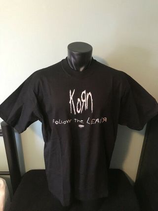 Vintage Korn Follow The Leader Epic Records Black T Shirt Mens Xl Nwot