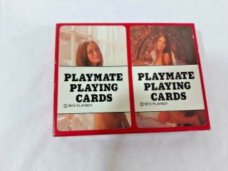 Vtg 1973 Playboy Playmate Bridge Set Ak - 0306 Cards 2 Decks Complete Ships