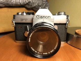 Vintage Canon Ft Ql W/ 50mm 1.  8 Canomatic Lens