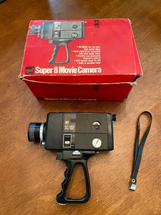 Vintage Gaf Sc/102 Compact 8 Camera | Og Box,  Cap,  Strap |