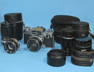Miranda Sensorex 35mm Camera W/ 50mm 135mm 5cm Auto Tele Converter Lens