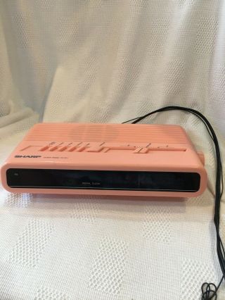 Vintage 1980s Sharp Digital Alarm Clock Radio Pink Model Fx - C11 Everything