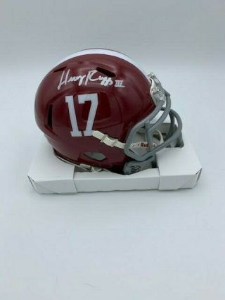 Henry Ruggs Signed Alabama Crimson Tide Speed Mini Helmet Hologram