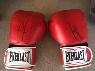 Julio Cesar Chavez And Jr.  (son) Hand Signed Everlast Boxing Gloves Autographhof