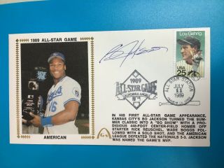 1989 Anaheim Ca Fdc First Day Cover Signed By Bo Jackson All Star Game
