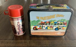 Vintage Partridge Family David Cassidy Metal Lunchbox With Thermos.