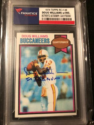 1979 Topps Doug Williams Signed Auto Rc Rookie Fanatics Slabbed Inscribed