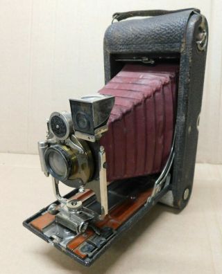 Vintage Antique Kodak Folding Pocket No.  3a Model B - 4 Camera Red Bellows