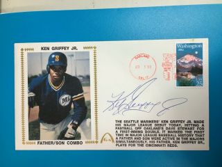 1989 Fdc First Day Cover Signed By Ken Griffey Jr Mariners