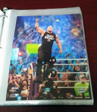 Dwayne The Rock Johnson Hand Signed Wwe 8 X 10 Sports Action Photo
