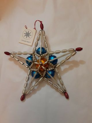 Vintage Large Christopher Radko Star Christmas Ornament 7 Inches