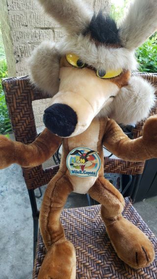 Vintage 24k Special Effects Wile E.  Coyote 30 " Plush 1993 Warner Poseable W/tags