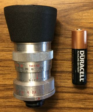Jena Sonnar 40mm 1:2.  8 Lens For Bell & Howell Filmo Mount,  Hood