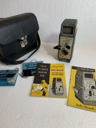 Bell & Howell 220 Wilshire 8 Mm Movie Camera With Bag And Manuals