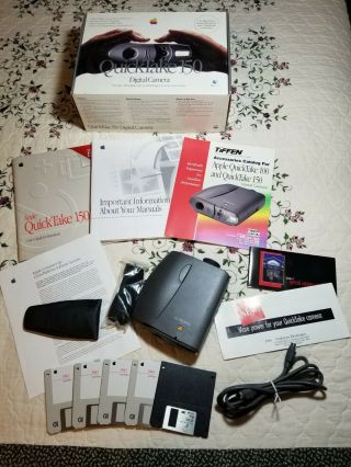Apple Quicktake 150 Digital Camera W/box & Accessories Parts Powers On