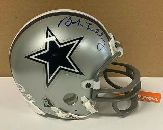 Bob Lilly Signed Mini Helmet Psa/dna Cowboys Hof