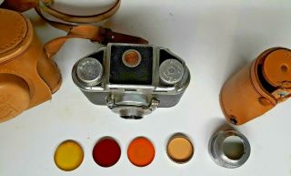 Vintage Bolsey Model B2 35mm 1950 ' s Camera Wollensak with Case and filter set 2