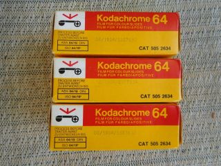 3 Boxes Of Kodachrome 64 Kr 126 - 20 Color Slide Film - Process Before 1884