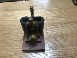 Vintage J.  H.  Bunnell & Co.  Telegraph Key Sounder with Wood Base 2