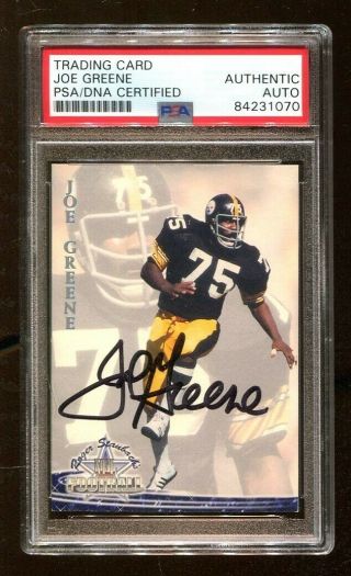Mean Joe Greene Signed 1994 Ted Williams Card 50 Autograph Steelers Psa/dna 70
