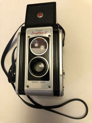 Vintage Kodak Duaflex Ii 620 Film Box Camera W/ Strap Kodet Lens