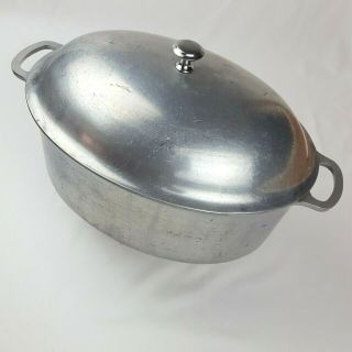 Vintage Household Institute Cast Aluminum 15 " Dutch Oven/roasting Pan/pot W/ Lid