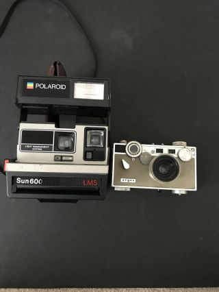 Vintage Polaroid Sun 600 Lms Camera With Flash And Argus C3 Both Work