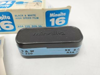 Vintage Minolta 16mm Black & White Film ASA 320 DIN 26 Unused/Expired MAR 1975 2