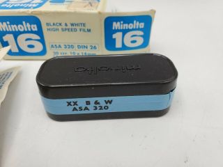 Vintage Minolta 16mm Black & White Film ASA 320 DIN 26 Unused/Expired MAR 1975 3