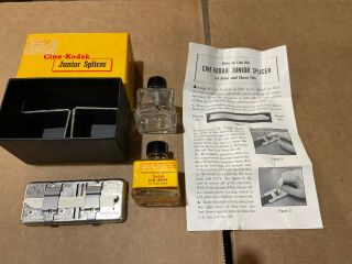 Vintage Cine - Kodak Junior Splicer W/ Camera Film Video Cement 8mm And 16mm Film