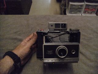 Vintage 1960s Polaroid 360 Land Camera With Electronic Flash With Cold Clip
