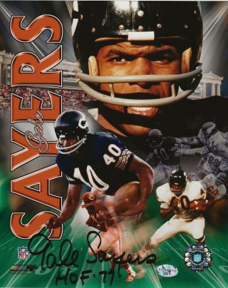 Gale Sayers Chicago Bears Autographed Signed 8x10 Photo With Top Loader -
