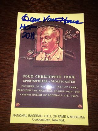 Dave Van Horne Signed Official Baseball Hof Plaque Postcard Ford Frick Award