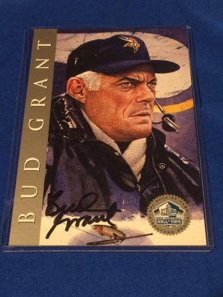 Bud Grant 1998 Hall Of Fame Platinum Signature Series Autograph Card Hof /2500