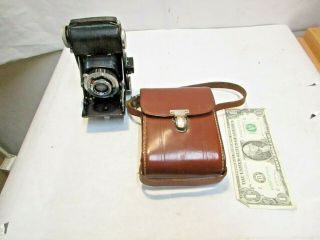 Vintage Balda Jubilette Folding Camera With Leather Carry Case In Good Shape Nr